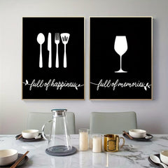 3pcs Modern Fork Canvas Print Set for Kitchen Restaurant Home Decor