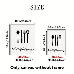 3pcs Modern Fork Canvas Print Set for Kitchen Restaurant Home Decor