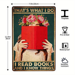1pc Books Know Things Cut Hair Metal Tin Sign Gift Barber