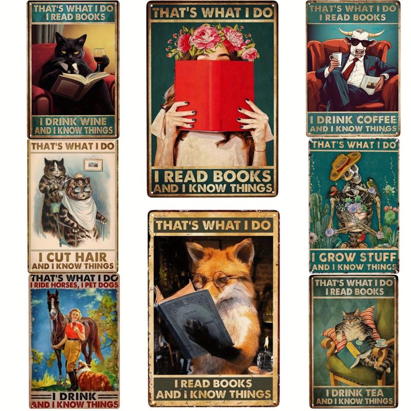 1pc Books Know Things Cut Hair Metal Tin Sign Gift Barber