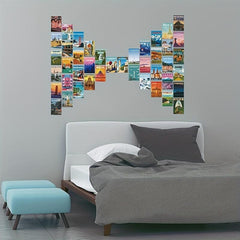 50pcs Retro Travel Posters Wall Collage Kit for Teens and Adults