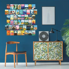 50pcs Retro Travel Posters Wall Collage Kit for Teens and Adults