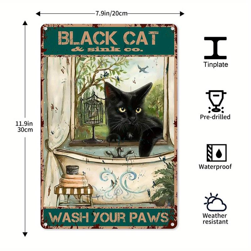 Cat Tin Sign Read Books Drink Coffee and Know Things