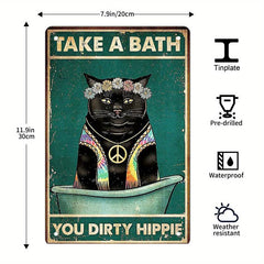 Cat Tin Sign Read Books Drink Coffee and Know Things