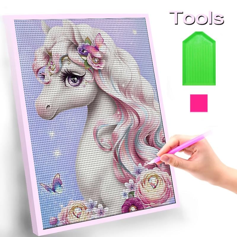 Unicorn Diamond Painting Kit with Sparkling Diamonds