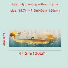 Modern Golden Feathers Wall Poster Canvas Painting