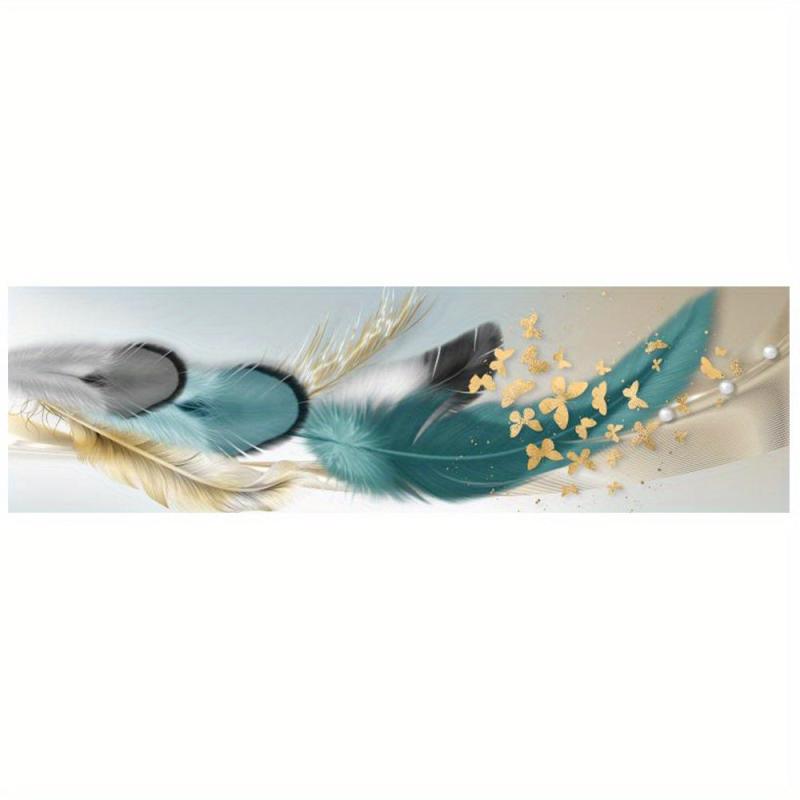 Modern Golden Feathers Wall Poster Canvas Painting
