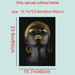 3pcs African Woman Canvas Posters Set for Home Office Decor