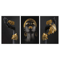3pcs African Woman Canvas Posters Set for Home Office Decor