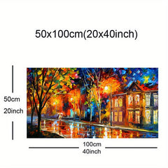 Night View In Autumn Canvas Poster Paris Streets Landscape Picture Prints