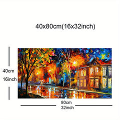 Night View In Autumn Canvas Poster Paris Streets Landscape Picture Prints