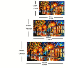 Night View In Autumn Canvas Poster Paris Streets Landscape Picture Prints