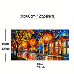Night View In Autumn Canvas Poster Paris Streets Landscape Picture Prints
