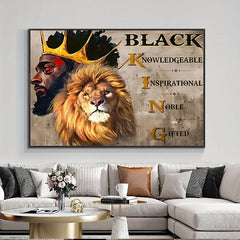 Noble Gifted Poster King Canvas King Poster Lion & King Wall Art