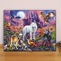 Eagle Wolves DIY Diamond Painting Kit for Adults 5D Diamond Art