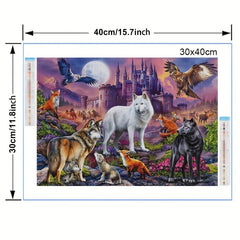 Eagle Wolves DIY Diamond Painting Kit for Adults 5D Diamond Art