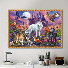 Eagle Wolves DIY Diamond Painting Kit for Adults 5D Diamond Art
