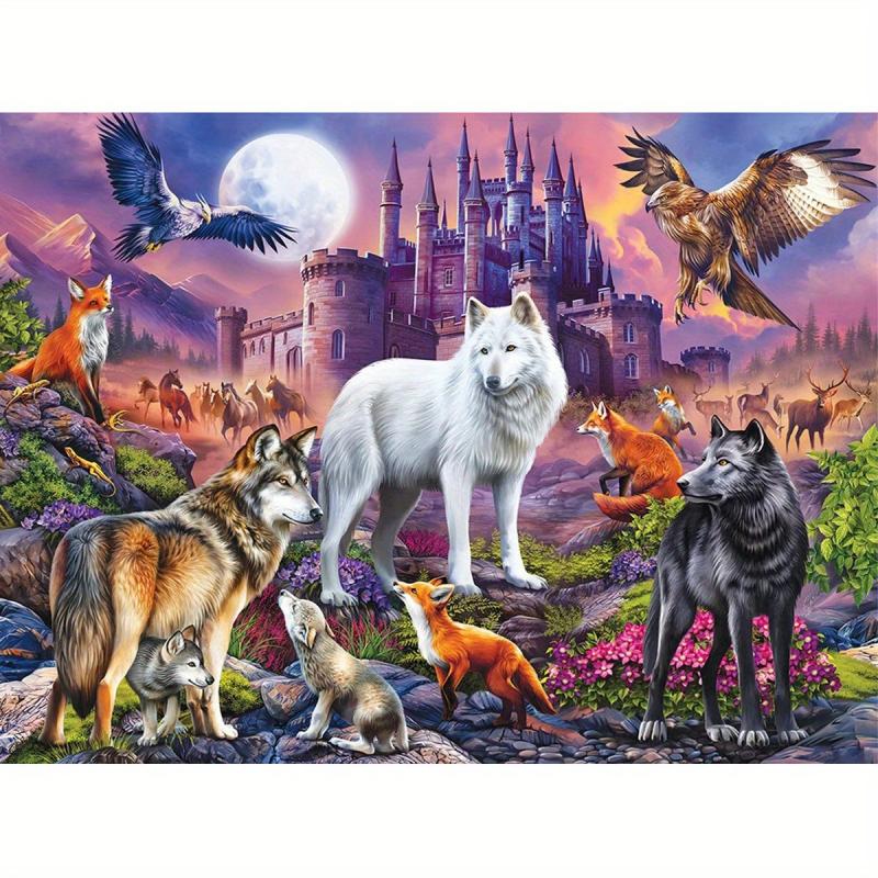 Eagle Wolves DIY Diamond Painting Kit for Adults 5D Diamond Art
