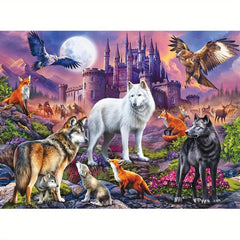 Eagle Wolves DIY Diamond Painting Kit for Adults 5D Diamond Art
