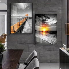 3pcs Modern Landscape Canvas Paintings Wall Art for Bathroom Bedroom Office