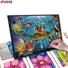 5D Ocean Turtle Diamond Painting Kit - DIY Full Round Diamond Art