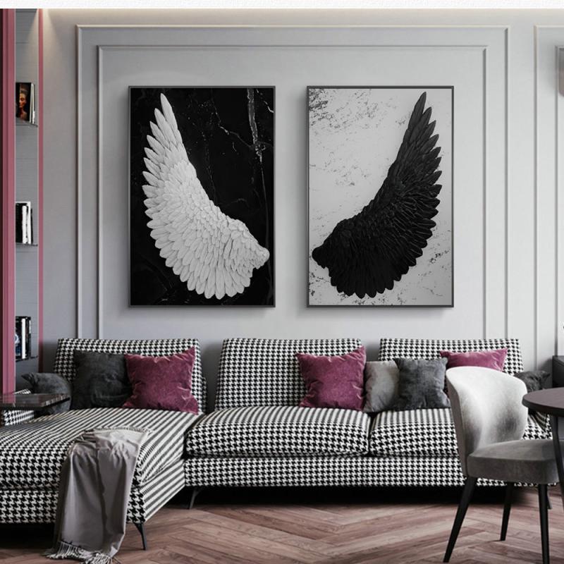 Modern Canvas Poster Angel Wings Painting Wall Art