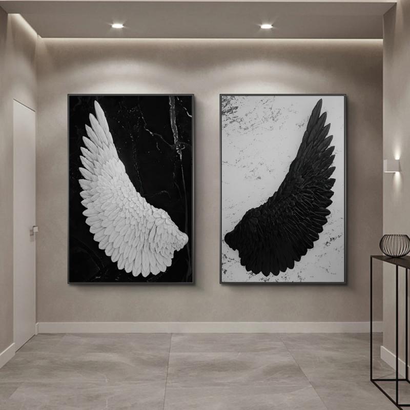 Modern Canvas Poster Angel Wings Painting Wall Art