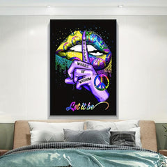 Graffiti Art Sexy Lips Canvas Painting Street Art Decorative