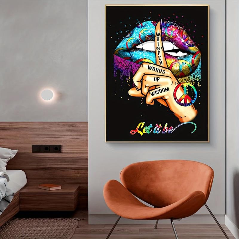 Graffiti Art Sexy Lips Canvas Painting Street Art Decorative
