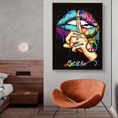 Graffiti Art Sexy Lips Canvas Painting Street Art Decorative
