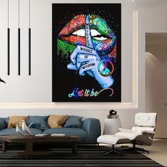 Graffiti Art Sexy Lips Canvas Painting Street Art Decorative