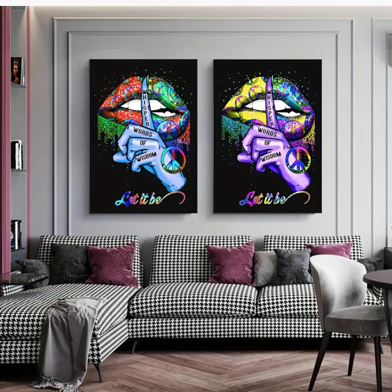 Graffiti Art Sexy Lips Canvas Painting Street Art Decorative