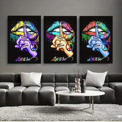 Graffiti Art Sexy Lips Canvas Painting Street Art Decorative