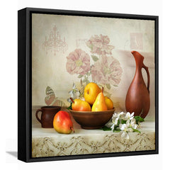 Vintage Fruit Canvas Art Set for Kitchen - Rustic Farmhouse Signs and Paintings