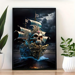 Canvas Poster: Modern Art, Pirate Design, Whimsical Home Decor