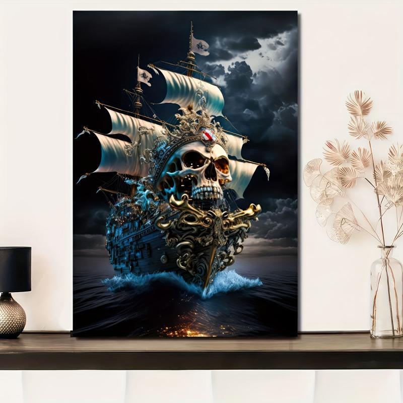 Canvas Poster: Modern Art, Pirate Design, Whimsical Home Decor