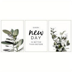 3pcs Green Plants Canvas Paintings Wall Art