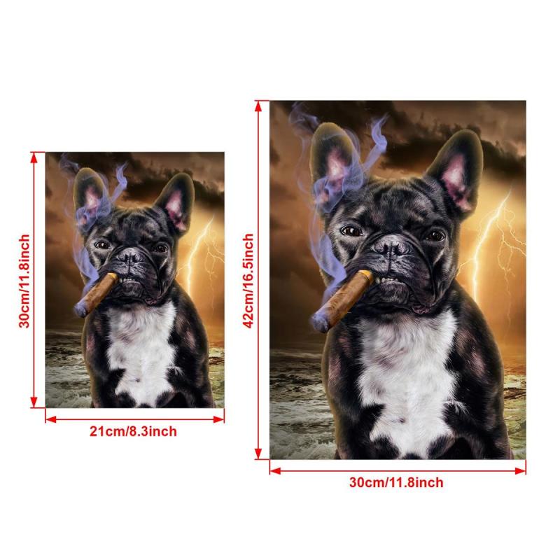 Bulldog Smoking Cigarette Art Canvas Painting