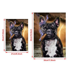Bulldog Smoking Cigarette Art Canvas Painting
