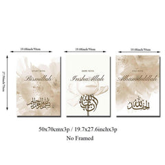 3pcs Canvas Poster Small Fresh Plant Flowers Ideal Gift For Bedroom Decor