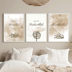 3pcs Canvas Poster Small Fresh Plant Flowers Ideal Gift For Bedroom Decor