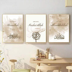 3pcs Canvas Poster Small Fresh Plant Flowers Ideal Gift For Bedroom Decor