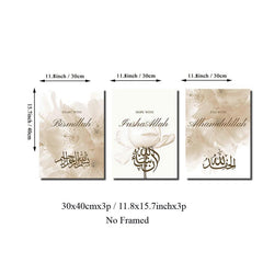 3pcs Canvas Poster Small Fresh Plant Flowers Ideal Gift For Bedroom Decor