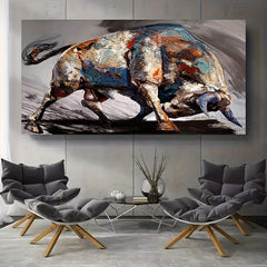 Spanish Bullfighting Animal Abstract Canvas Wall Print