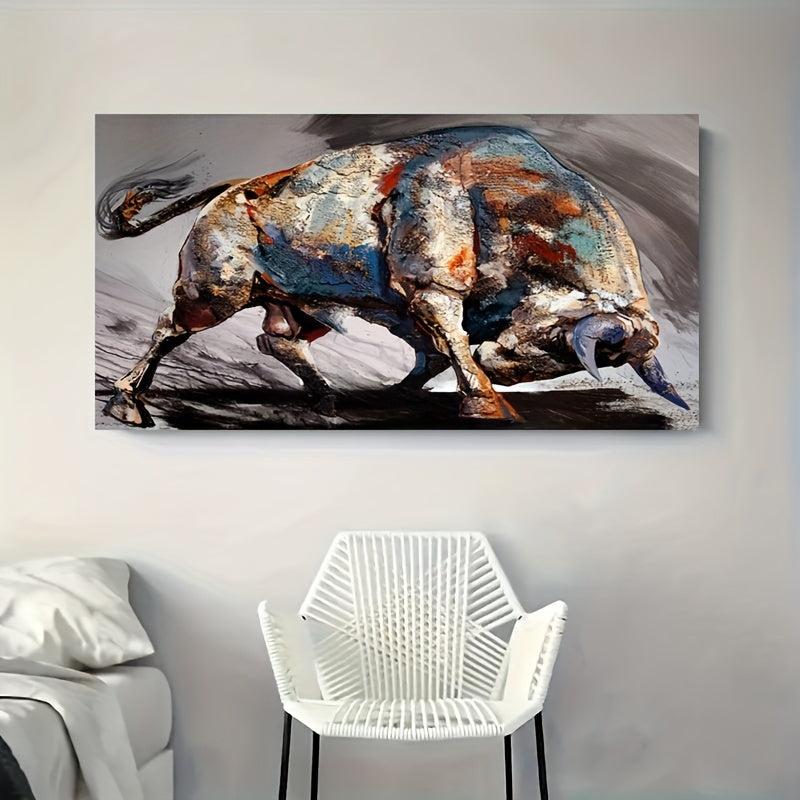 Spanish Bullfighting Animal Abstract Canvas Wall Print