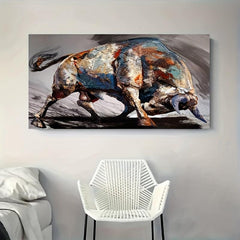 Spanish Bullfighting Animal Abstract Canvas Wall Print