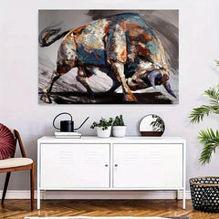 Spanish Bullfighting Animal Abstract Canvas Wall Print