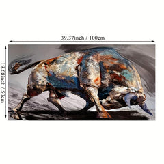 Spanish Bullfighting Animal Abstract Canvas Wall Print