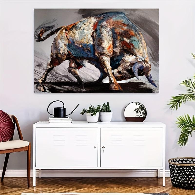 Spanish Bullfighting Animal Abstract Canvas Wall Print