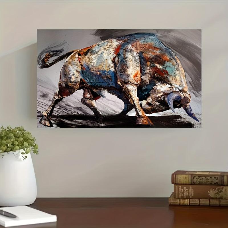 Spanish Bullfighting Animal Abstract Canvas Wall Print